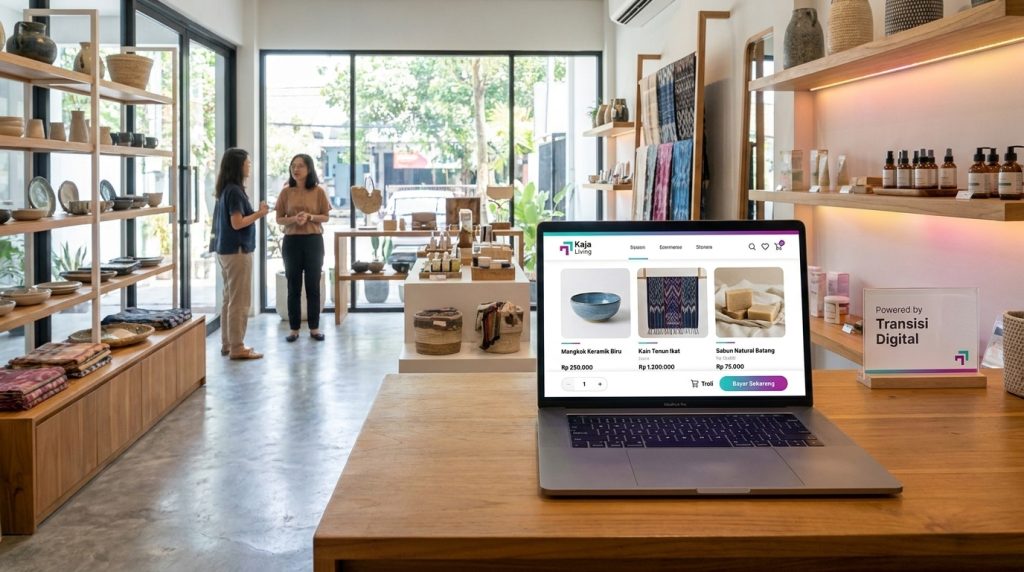 ilustrasi pemilik umkm mengemas pesanan toko online sebelum menggunakan jasa pembuatan website toko online